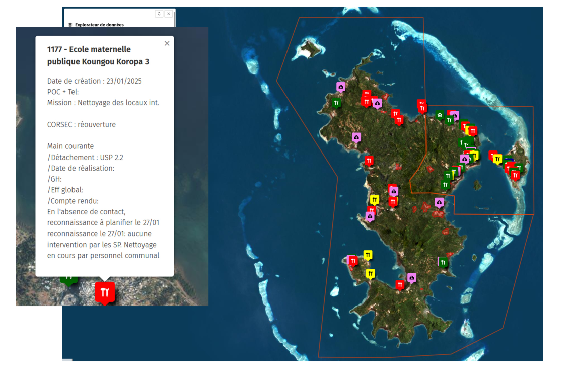 Capture d’écran d’une carte uMap de Mayotte.